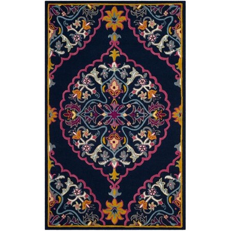 Safavieh 2 x 11 x 3 in. TraditionalBellagio Hand Tufted Area Rug Navy Blue & Multi BLG605C-211